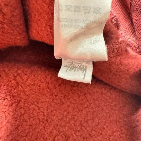 Stussy Fleece Vest Stock Logo Washed Burgundy EUC Mens XL - Picture 9 of 9